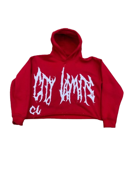 Red Distressed Hoodie